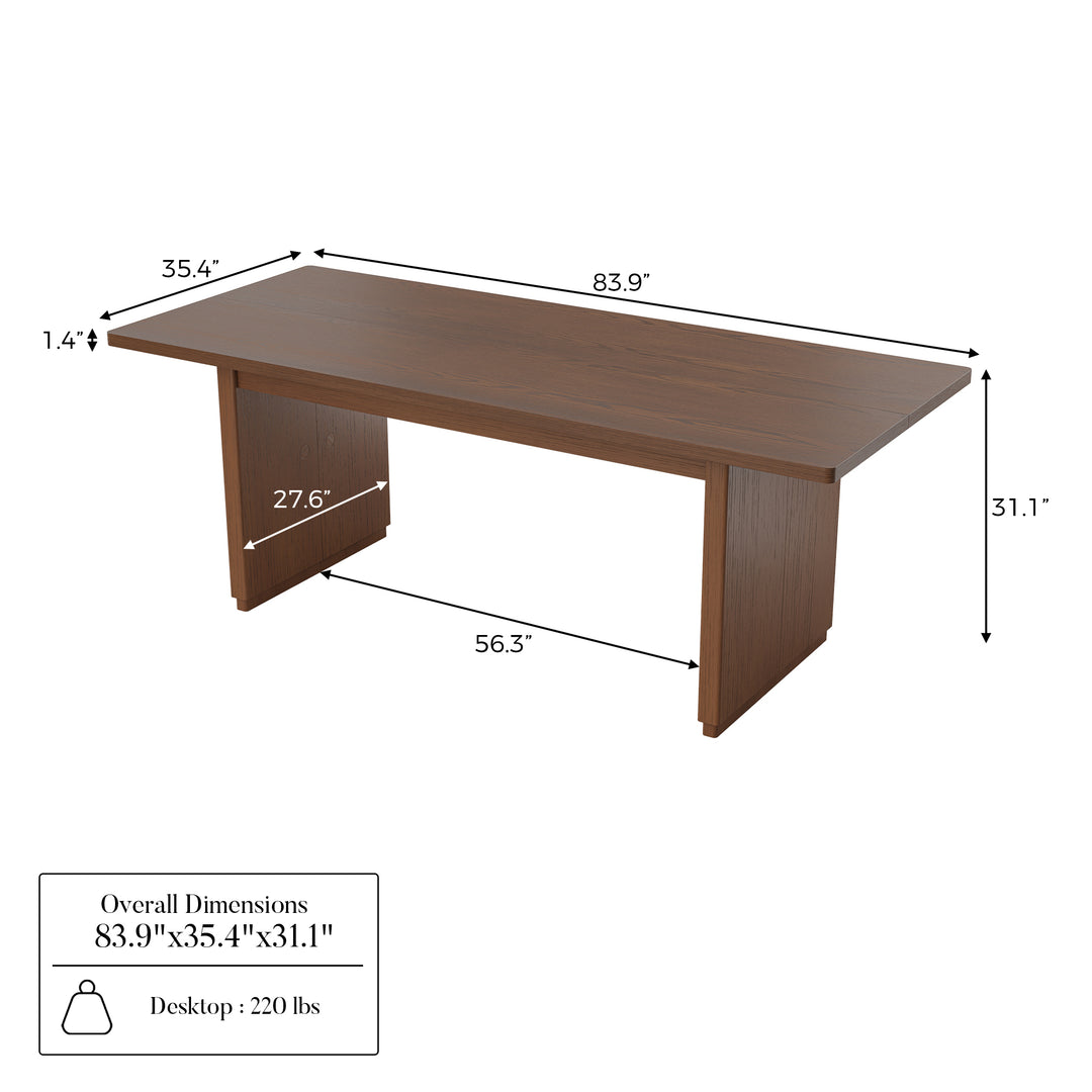 Large Red Oak Solid Wood Dining Table