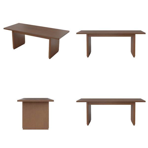 Large Red Oak Solid Wood Dining Table