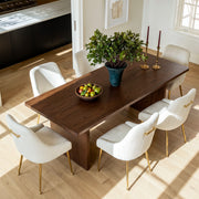 Classic Red Oak Dining Table Set for 6