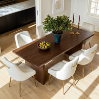Classic Red Oak Dining Table Set for 6