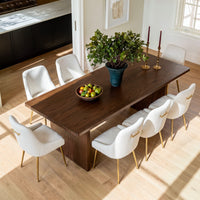 Classic Red Oak Dining Table Set for 8