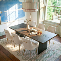 7-Piece Modern Plank Dining Table Set