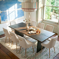 9-Piece Modern Plank Dining Table Set
