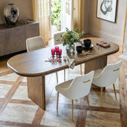 Oval-End Dining Table Set for 4