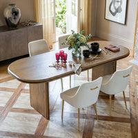 Oval-End Dining Table Set for 4