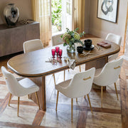 Oval-End Dining Table Set for 6