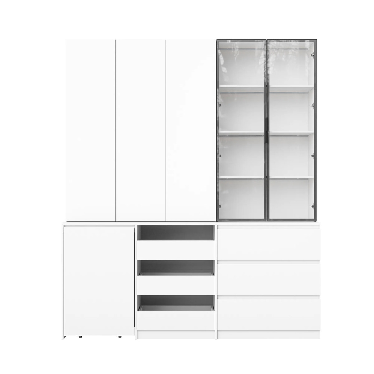 Concealed Storage & Display Pantry Cabinet Set