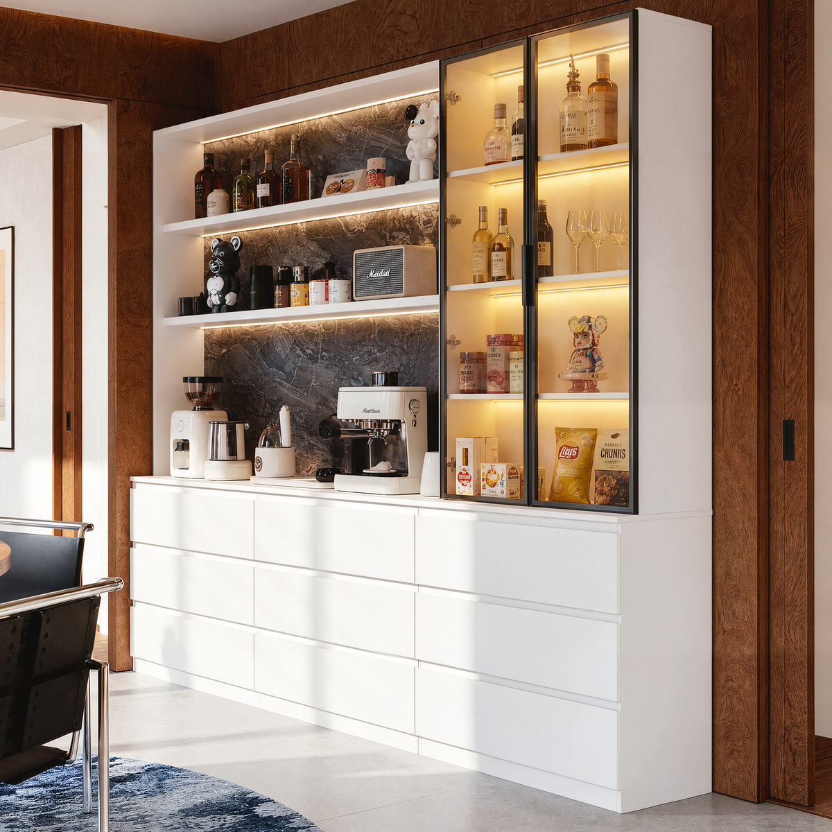 Home Bar & Beverage Storage Station