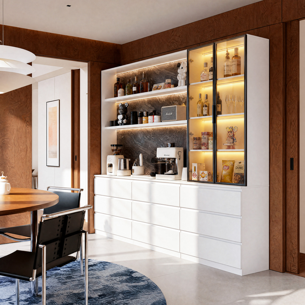 Home Bar & Beverage Storage Station