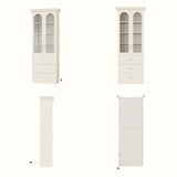 Arched Display Cabinet with Glass Doors and Integrated Lighting
