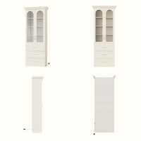 Arched Display Cabinet with Glass Doors and Integrated Lighting