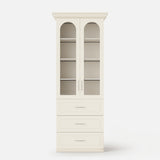 Arched Display Cabinet with Glass Doors and Integrated Lighting