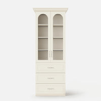 Arched Display Cabinet with Glass Doors and Integrated Lighting