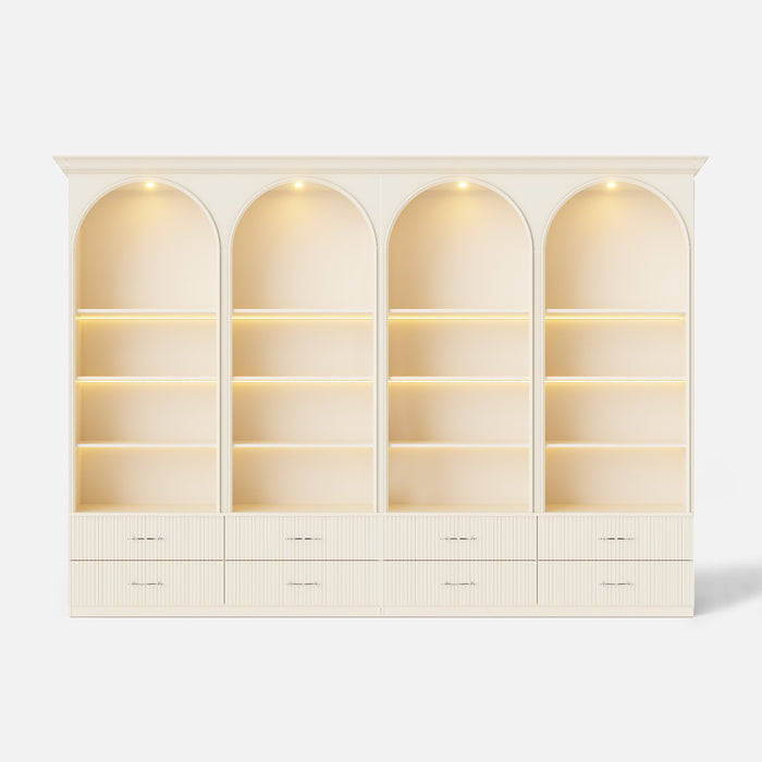 Arched Open Shelving Display Cabinet Set of 2
