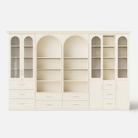 Grand Arched Modular Storage Display Wall Unit with Integrated Lighting