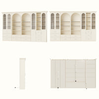 Grand Arched Modular Storage Display Wall Unit with Integrated Lighting