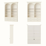 Arched Display Cabinet with Open Shelving, Drawers and Integrated Lighting