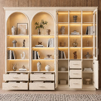 Arched Mixed Display & Storage Cabinet Set