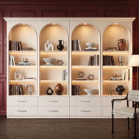 Arched Open Shelving Display Cabinet Set of 2