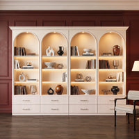 Arched Open Shelving Display Cabinet Set of 2
