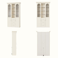 Arched Display Cabinet with Mixed Storage and Integrated Lighting