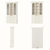 Arched Display Cabinet with Mixed Storage and Integrated Lighting