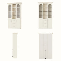 Arched Display Cabinet with Mixed Storage and Integrated Lighting