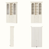 Arched Display Cabinet with Mixed Storage and Integrated Lighting
