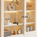 Arched Display Cabinet with Mixed Storage and Integrated Lighting