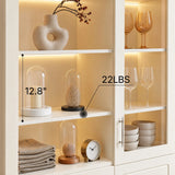 Arched Display Cabinet with Mixed Storage and Integrated Lighting