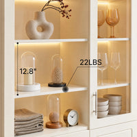 Arched Display Cabinet with Mixed Storage and Integrated Lighting