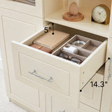 Arched Display Cabinet with Mixed Storage and Integrated Lighting