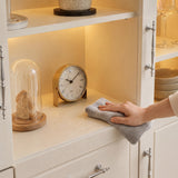 Arched Display Cabinet with Mixed Storage and Integrated Lighting