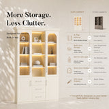 Arched Display Cabinet with Mixed Storage and Integrated Lighting