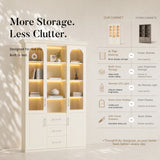Arched Display Cabinet with Mixed Storage and Integrated Lighting