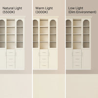 Arched Display Cabinet with Mixed Storage and Integrated Lighting