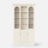 Arched Display Cabinet with Mixed Storage and Integrated Lighting