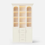 Arched Display Cabinet with Mixed Storage and Integrated Lighting