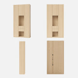 3-Door Display Storage Cabinet with Drawers-Natural