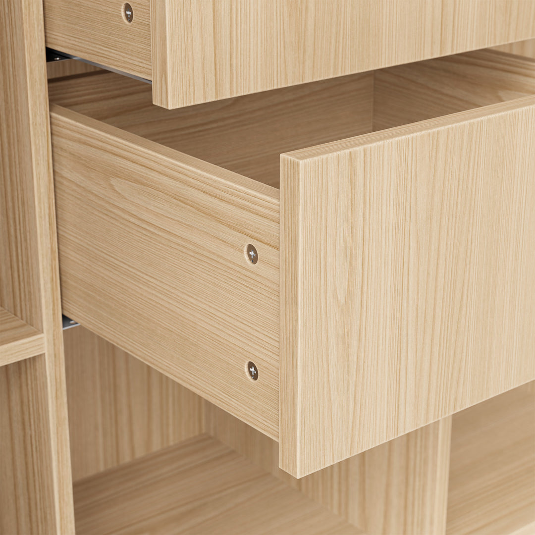 Glass Display Cabinet with 3 Drawers