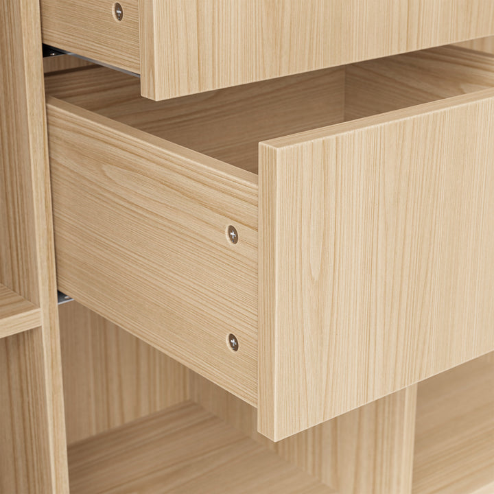 Glass Display Cabinet with 3 Drawers