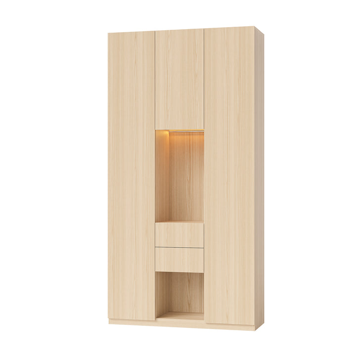 Glass Display Cabinet with 3 Drawers