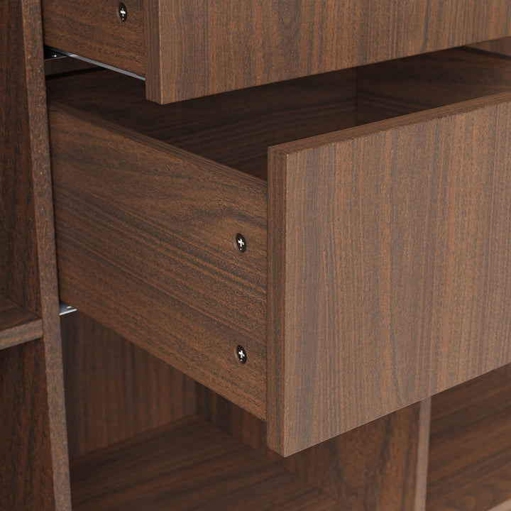 Glass Display Cabinet with 3 Drawers