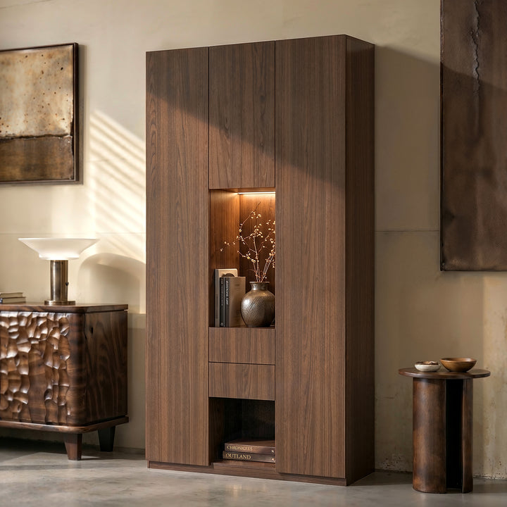 Glass Display Cabinet with 3 Drawers