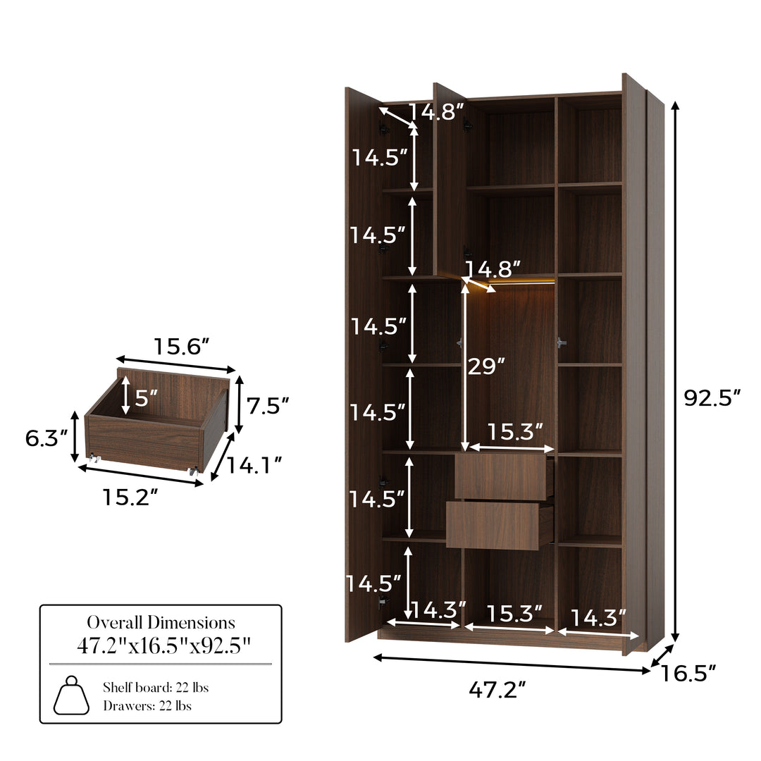 Glass Display Cabinet with 3 Drawers