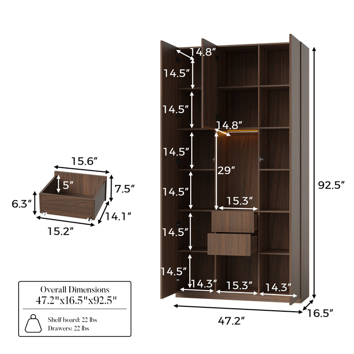 Glass Display Cabinet with 3 Drawers
