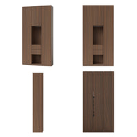 Glass Display Cabinet with 3 Drawers-Brown