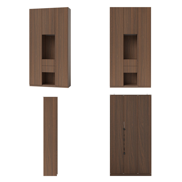 Glass Display Cabinet with 3 Drawers