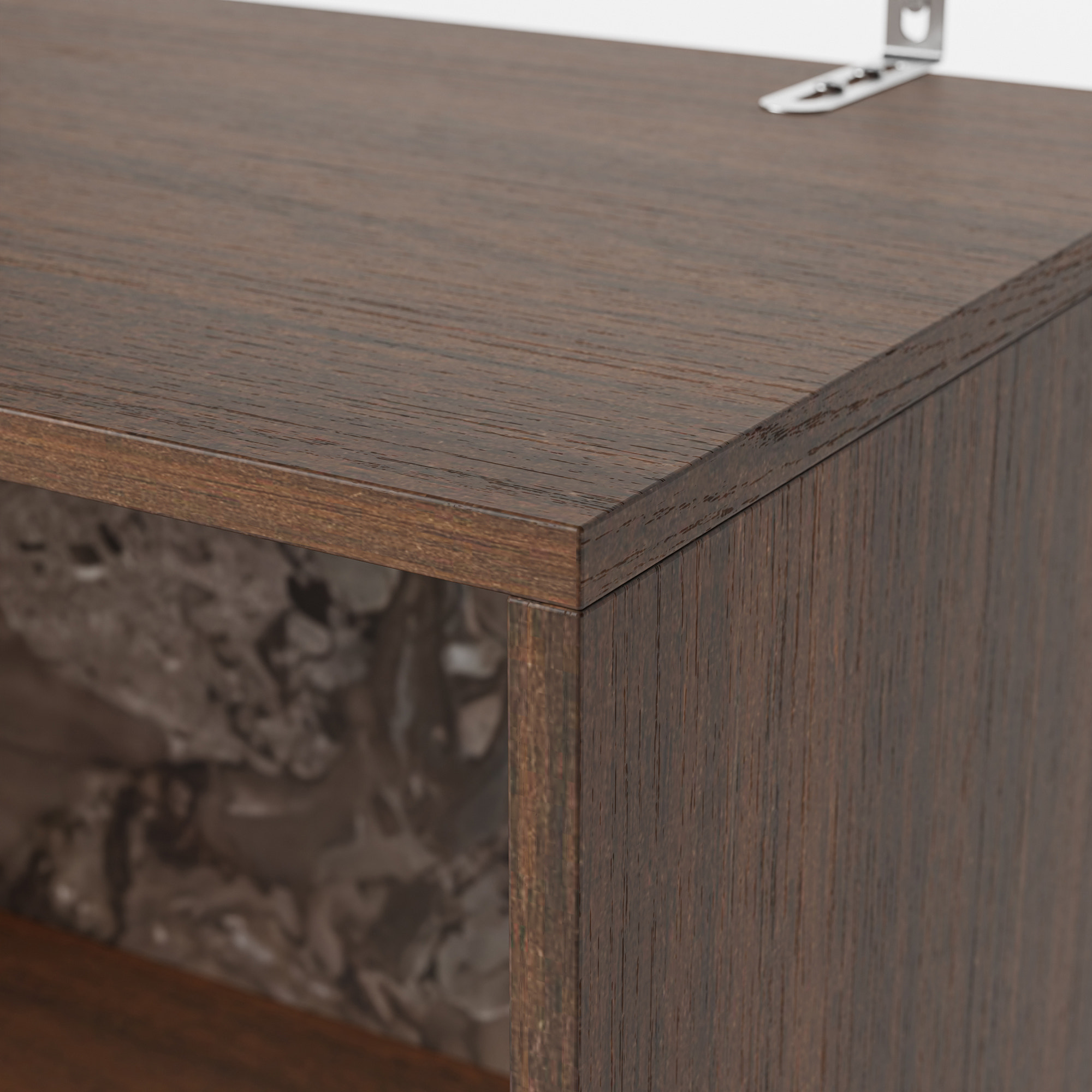 Modular Display Cabinet Set with Drawers-Brown