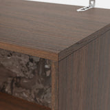 Modular Display Cabinet Set with Drawers-Brown
